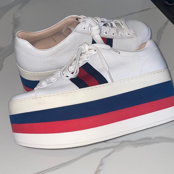 White Gucci women platform sneakers 37.5 Italian (7.5 US) - Picture 14 of 15